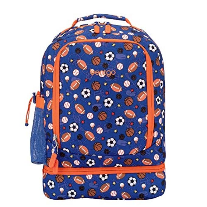 Bentgo Kids 2-in-1 Backpack & Insulated Lunch Bag Durable 16 Backpack & Lunch Container in Unique Prints for School & Travel Water Resistant, Padded & Large Compartments (Sports) - Image 4