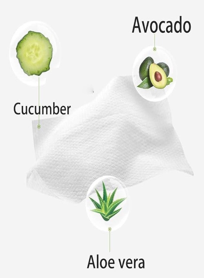 KIDINGTON Makeup Remover Facial Wipes Moisturizing Deep Cleaning Wipes Cucumber & Vitamin E Makeup Remover Wipes Hydrating, Refreshing, Soothing - Image 2