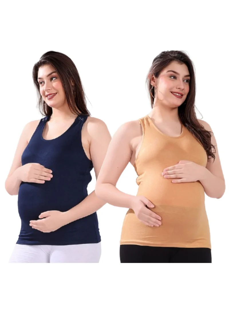 TUMMY TUMMY Maternity and Nursing Tank Top Combo Pack  of 2