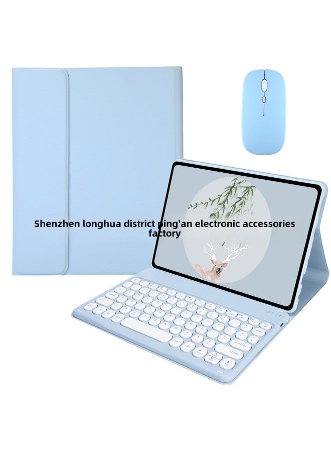 For Lenovo Tab M11 TB330FU Bluetooth Keyboard Case M10 3Gen 328FU Colorful Backlight-Color:Sky Blue 【protective Cover + Round Keyboard + Mouse】】-Product Type:Lenovo Tab M11（TB-330FU/XU） - Image 1