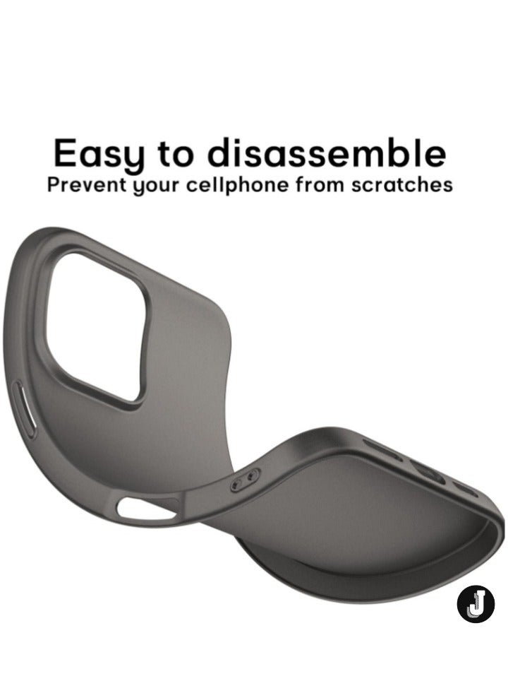 JAJEEK "iPhone 16 Pro Gray Case – Ultra-Thin Matte Cover with Upgraded Camera Lens and Screen Protectors, Soft Touch Anti-Scratch Shockproof Design" - Image 5