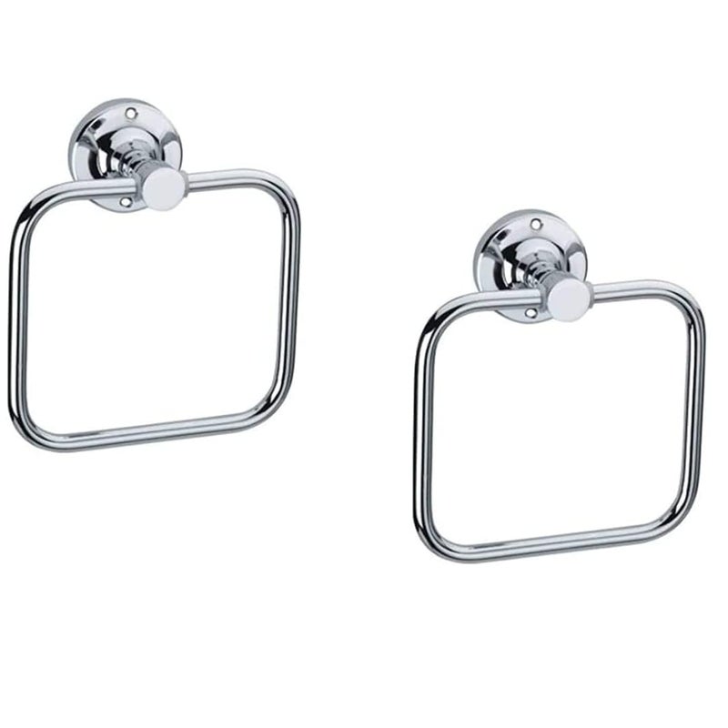 Greensify Stainless Steel Towel Ring for Bathroom | Napkin Ring & Towel Holder Stand with Chrome Finish | Modern Towel Hanger for Bathroom, Kitchen, Washbasin | Pack of 2 - Image 2