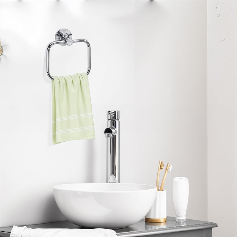 Greensify Stainless Steel Towel Ring for Bathroom | Napkin Ring & Towel Holder Stand with Chrome Finish | Modern Towel Hanger for Bathroom, Kitchen, Washbasin | Pack of 2 - Image 4