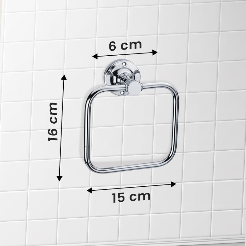 Greensify Stainless Steel Towel Ring for Bathroom | Napkin Ring & Towel Holder Stand with Chrome Finish | Modern Towel Hanger for Bathroom, Kitchen, Washbasin | Pack of 2 - Image 3