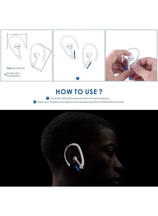 erorex - 2+2 Upgraded Magnetic Anti Lost Straps For Airpods 3Rd 2Nd Generation Pro 1 2 Pcs With Soft Ear Hooks 2 Pcs Neck Rope Cord & Ear Hooks Not Original Black + White - Image 1