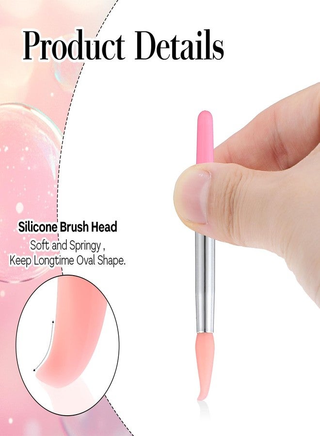 Psyqtsuary Silicone Lip Brush, 50 Pcs Reusable Lipstick Applicator Wands Silicone Makeup Applicator Lip Gloss Applicators Wands Pink Lip-Mask Applicators Makeup Brush fit Balm Mask Oil - Image 4