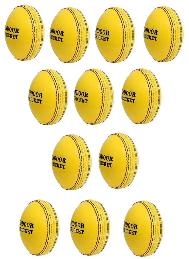 PSE Indoor Yellow Leather Cricket Ball (Pack of 12) - Image 2