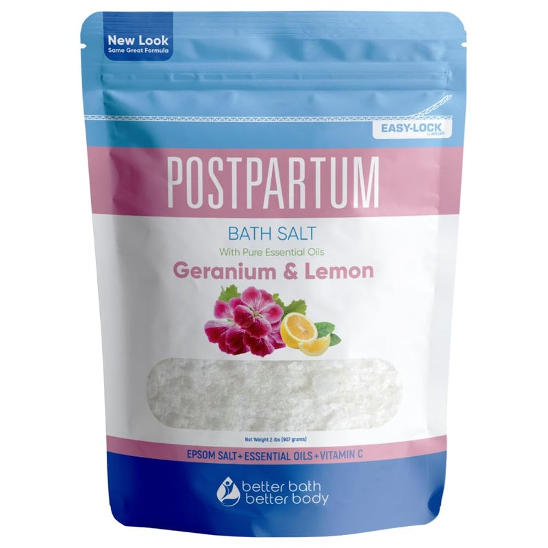 Better Bath Better Body Postpartum Sitz Bath Soak (2 Lbs) Postpartum Care for New Moms Bath Salt with Essential Oils in Easy Press-Lock BPA-Free Pouch Made with Natural Ingredients Made in USA - Image 1