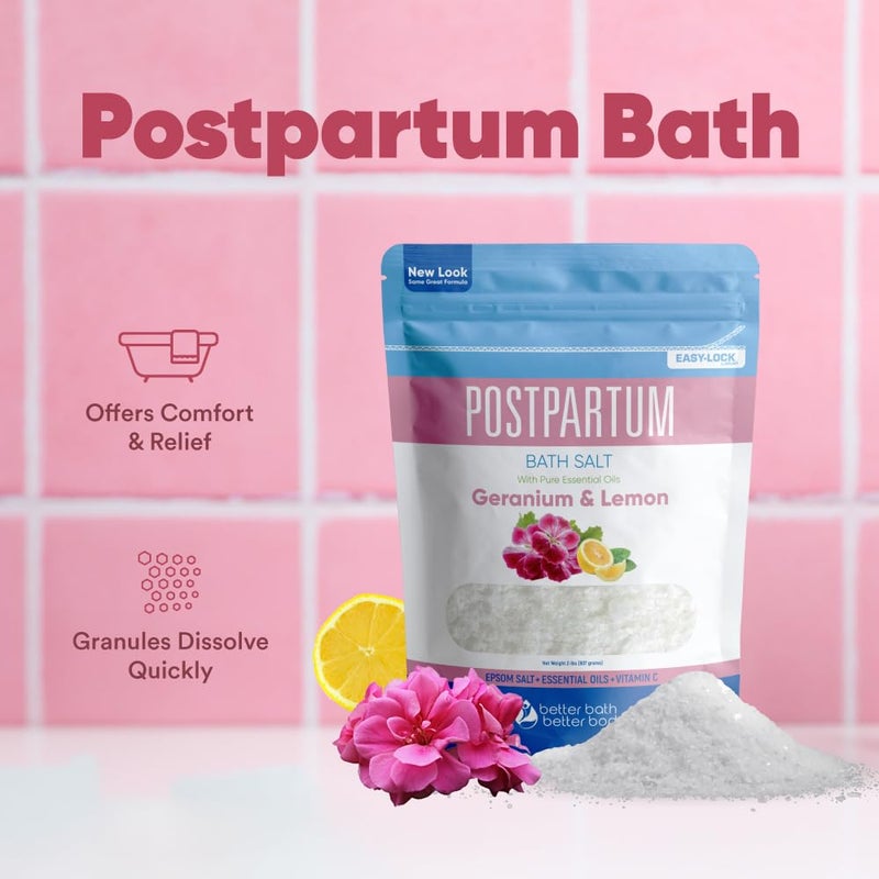 Better Bath Better Body Postpartum Sitz Bath Soak (2 Lbs) Postpartum Care for New Moms Bath Salt with Essential Oils in Easy Press-Lock BPA-Free Pouch Made with Natural Ingredients Made in USA - Image 5
