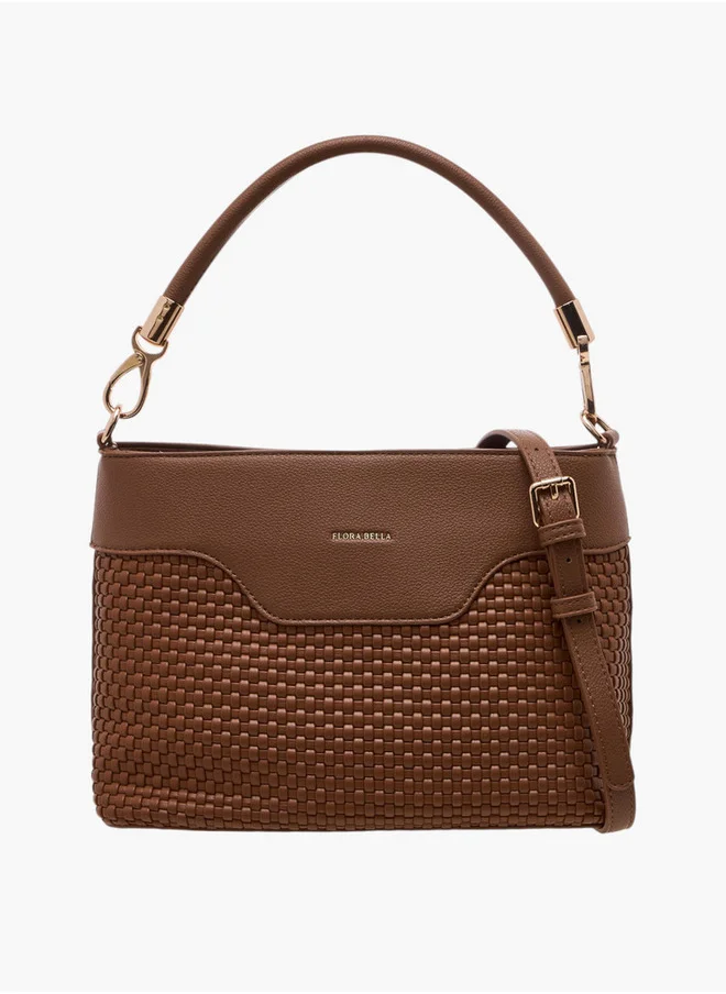 فلورا بيلا من شو إكسبرس Textured Crossbody Bag with Zip Closure and Adjustable Strap