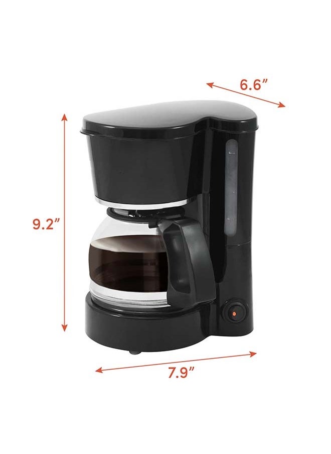 Generic - Automatic Brew & Drip Coffee Maker with Pause N Serve Reusable Filter, On/Off Switch, Water Level Indicator, Black - Image 1