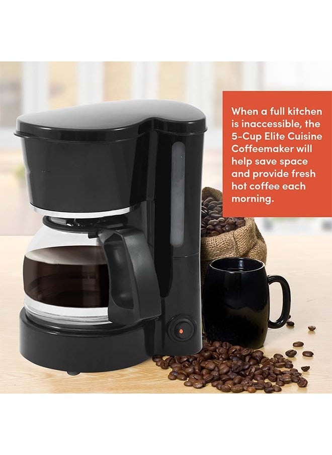 Generic - Automatic Brew & Drip Coffee Maker with Pause N Serve Reusable Filter, On/Off Switch, Water Level Indicator, Black - Image 1