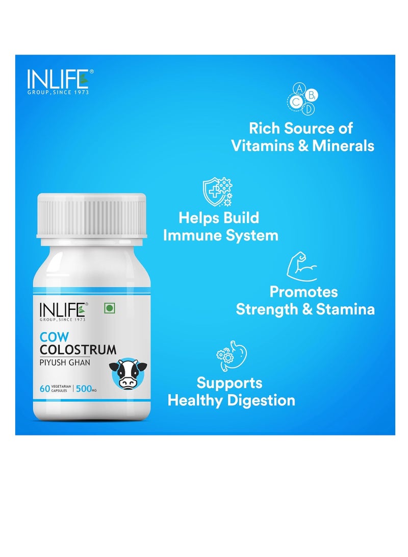 INLIFE Colostrum Supplement  500mg  60 Vegetarian Capsules Pack of 1  60
