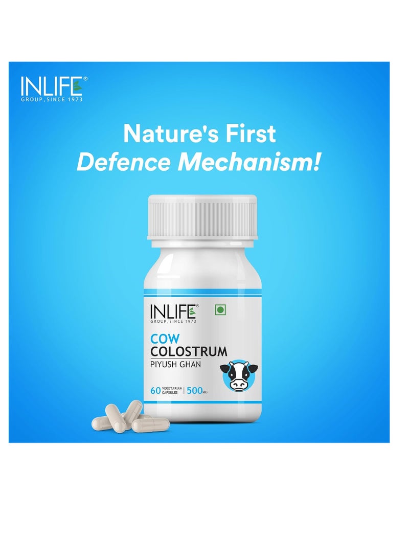 INLIFE Colostrum Supplement  500mg  60 Vegetarian Capsules Pack of 1  60