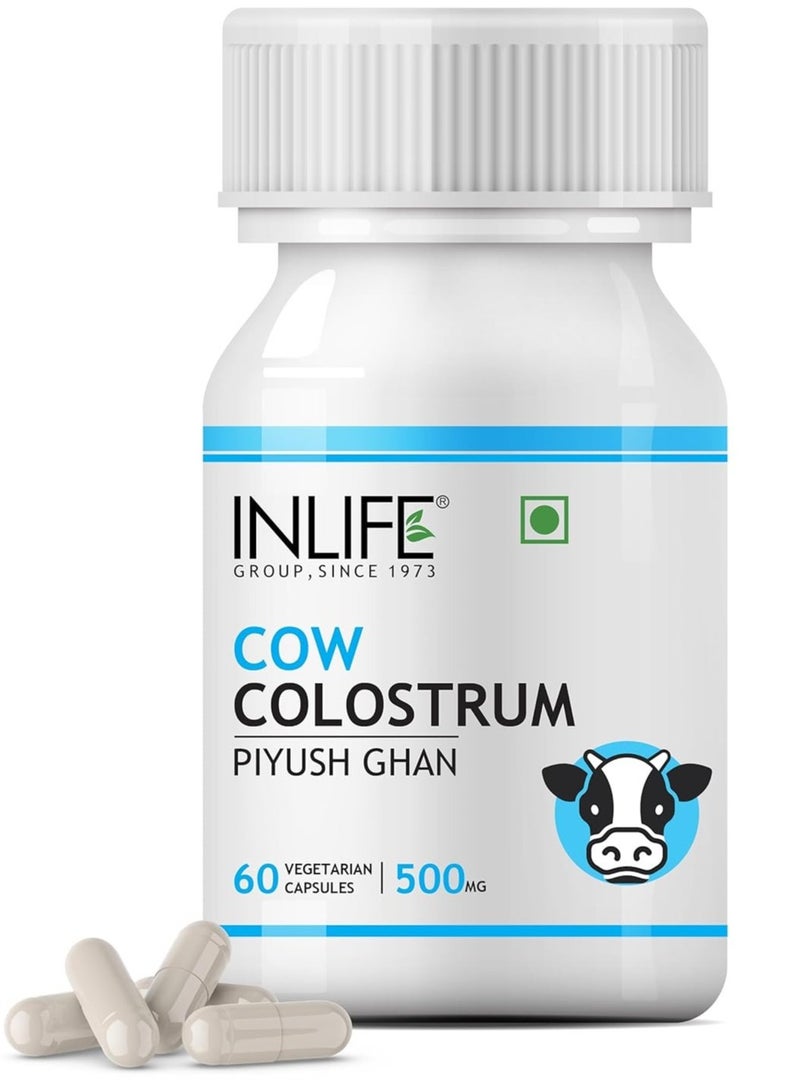 INLIFE Colostrum Supplement  500mg  60 Vegetarian Capsules Pack of 1  60