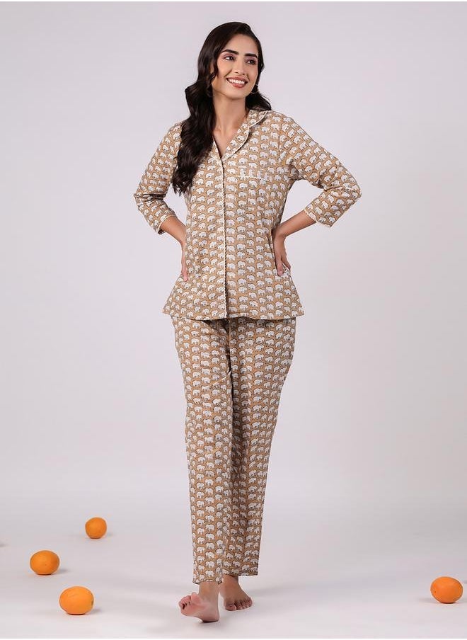 sanskrutihomes - Women Pure Cotton Printed Night suit by Styli - Image 1