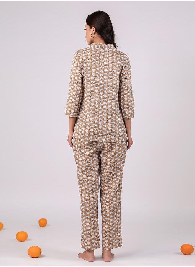 sanskrutihomes - Women Pure Cotton Printed Night suit by Styli - Image 1