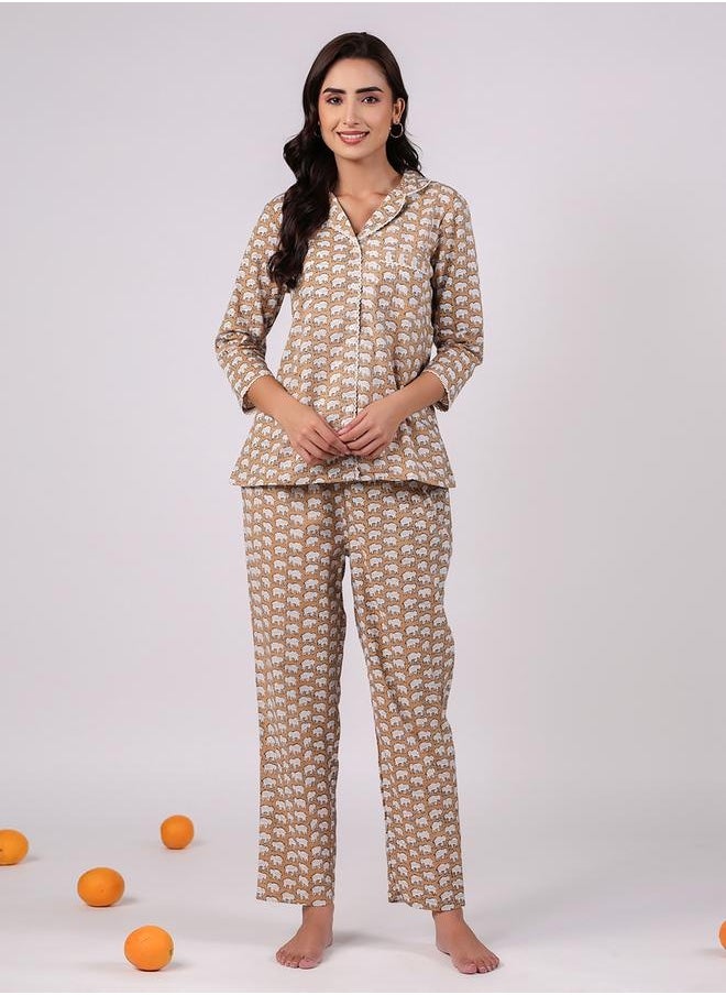 sanskrutihomes - Women Pure Cotton Printed Night suit by Styli - Image 1