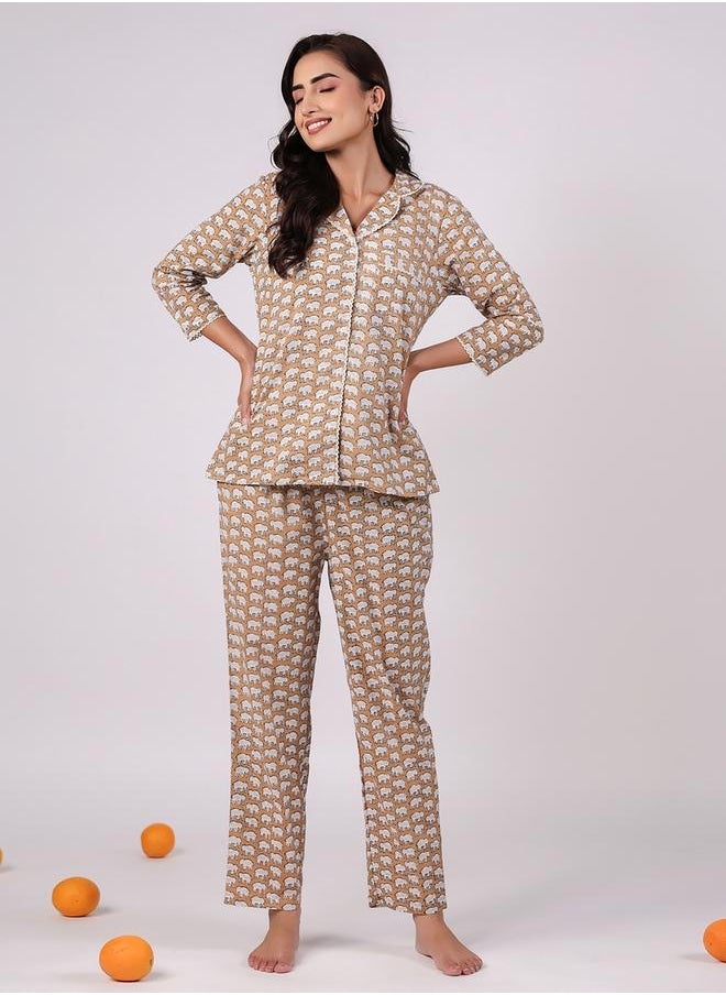 sanskrutihomes - Women Pure Cotton Printed Night suit by Styli - Image 1