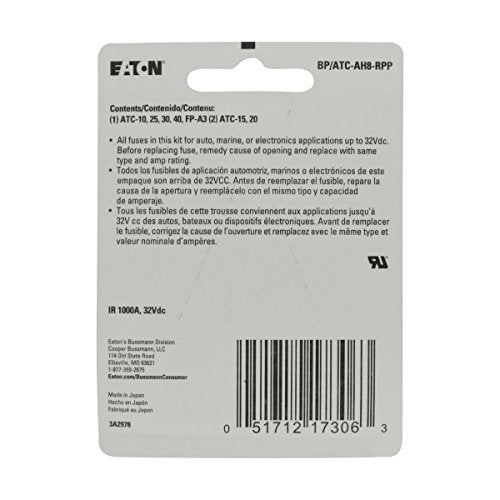 Bussmann (BP/ATC-AH8-RPP) High Ampere ATC Emergency Fuse Kit - 8 Piece - Image 2