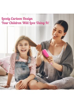 XiuWoo Girls Hair Brush Set, 2pcs Detangling Confetti Paddle Cute Kids Hairbrush for Women to Smooth Thick Curly Thin Long Short Wet or Dry  - Image 3