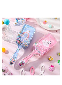 XiuWoo Girls Hair Brush Set, 2pcs Detangling Confetti Paddle Cute Kids Hairbrush for Women to Smooth Thick Curly Thin Long Short Wet or Dry  - Image 2
