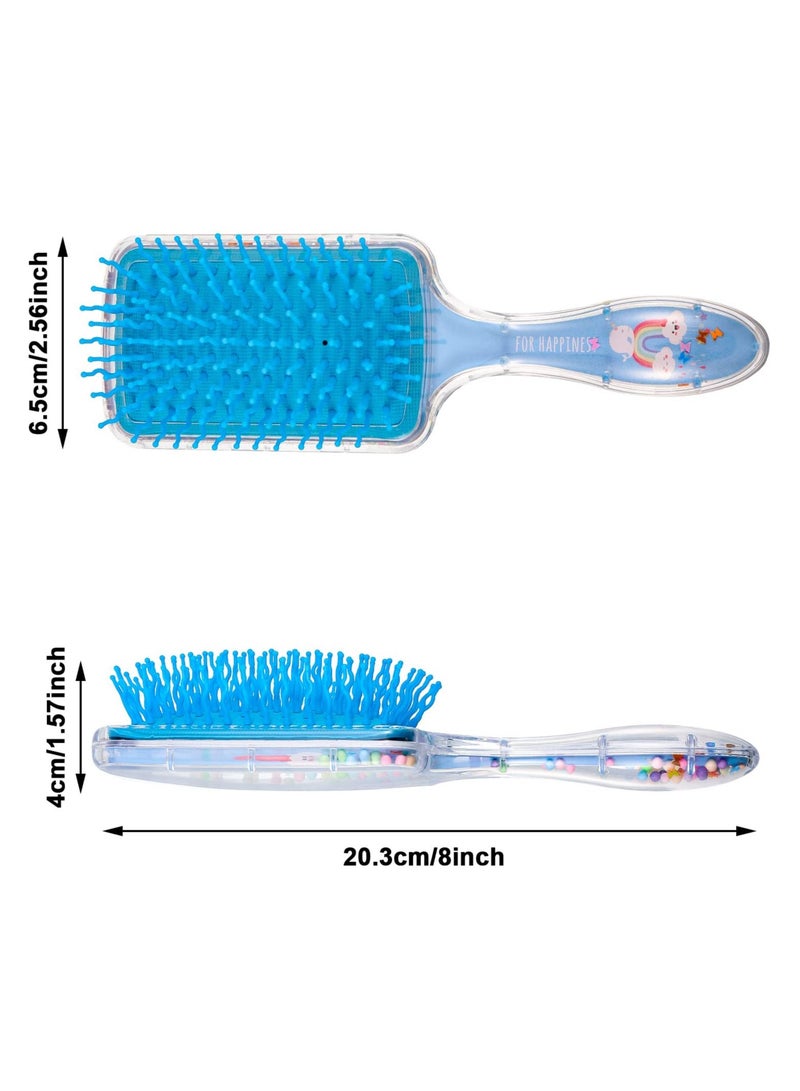 Girls Hair Brush Set, 2pcs Detangling Confetti Paddle Cute Kids Hairbrush for Women to Smooth Thick Curly Thin Long Short Wet or Dry