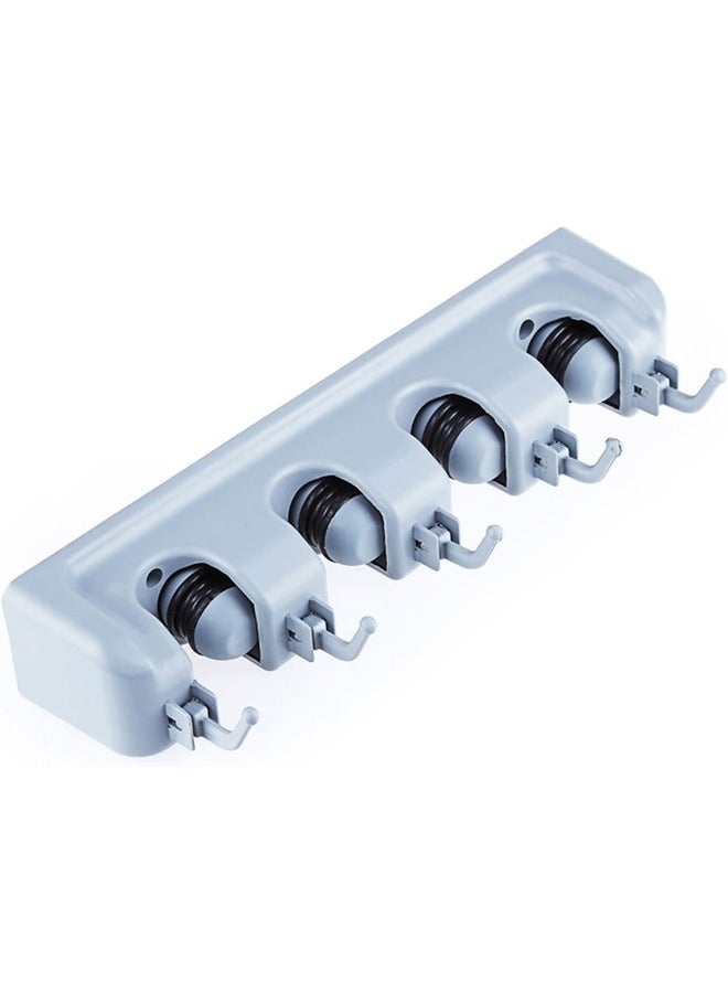 ELTRAZONE "Plastic Wall-Mounted Broom and Mop Holder – 5 Slot Organizer with 6 Hooks for Efficient Storage" - Image 1