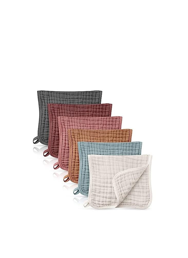 ORiTi ORiTi  6 Pieces Large 20 x 10 Inch Burp Cloths Multi-Colors Muslin Washcloths Baby Burping Diapers 6 Absorbent  - Image 1