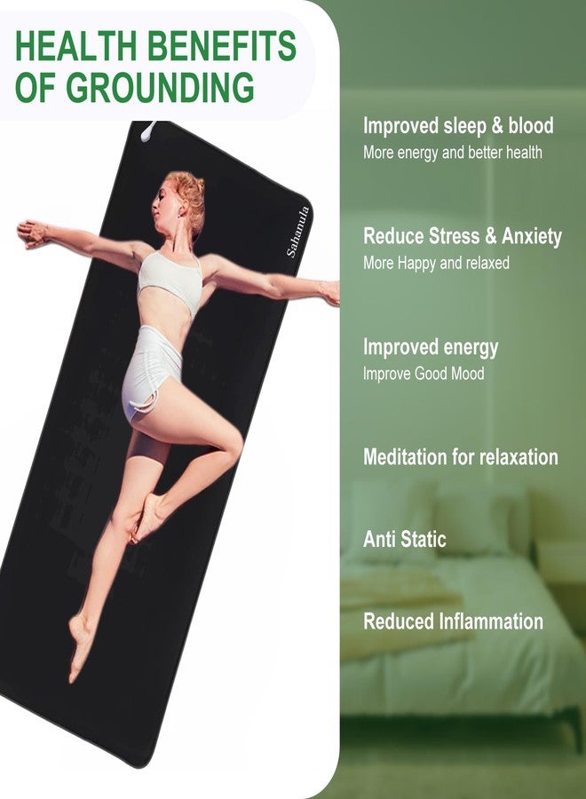 Sahanula Grounding Yoga Mat - Exercise Fitness Pad, 71x24 Inch Upgraded Non-Slip Grounding Pad with 15ft Cord, Earth Connected Mats for Yoga Sleep Work Meditation Anxiety Reduction - Image 3
