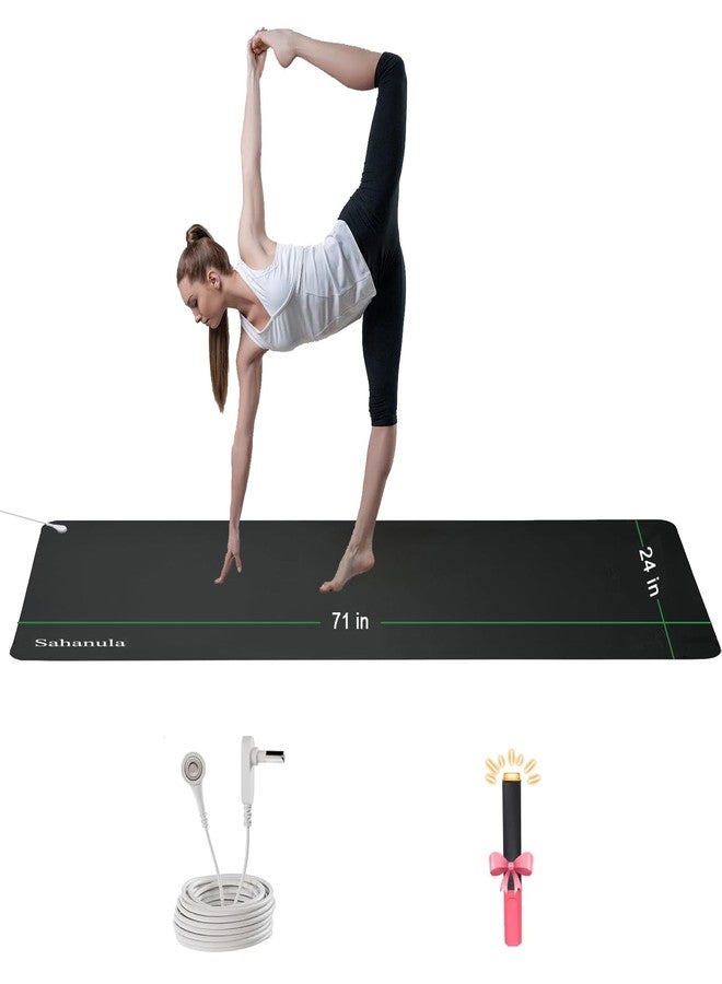 Sahanula Grounding Yoga Mat - Exercise Fitness Pad, 71x24 Inch Upgraded Non-Slip Grounding Pad with 15ft Cord, Earth Connected Mats for Yoga Sleep Work Meditation Anxiety Reduction - Image 1