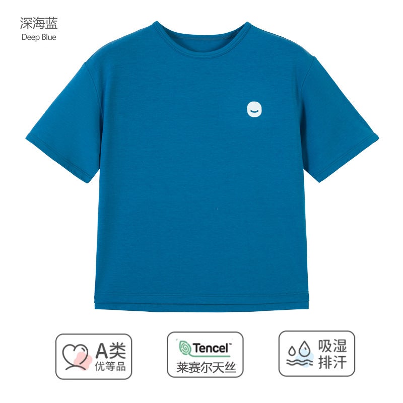 2025 New Children's Short Sleeve Lenzing Tencel Lyocell Girls' Tops Korean Style Round Neck Boys' and Girls T-Shirts Category a - Image 1