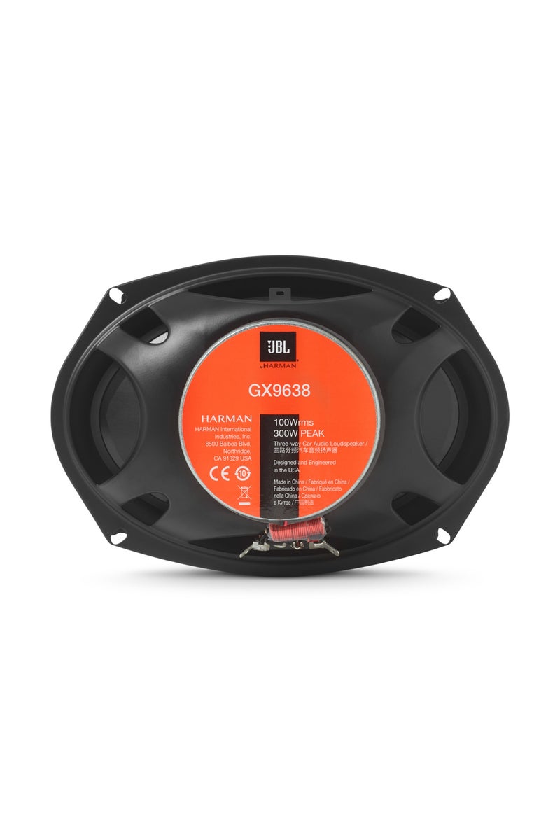 جي بي إل مكبرات صوت JBL GX9638 ثلاثية الاتجاهات للسيارات، مقاس 6 × 9 بوصة، بقوة 210 واط ذروة / 100 واط جذر متوسط التربيع | صوت احترافي، مكبر صوت عالي التردد ذو قبة ناعمة - Image 2