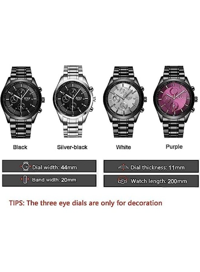 BOSCH Men's Wrist Watch, Men's Stainless Steel Watch, Casual Business Watches Men with Luminous Pointer, 30M Waterproof Luxury Watches, Numerals Dial Dress Watch for Men - Image 3