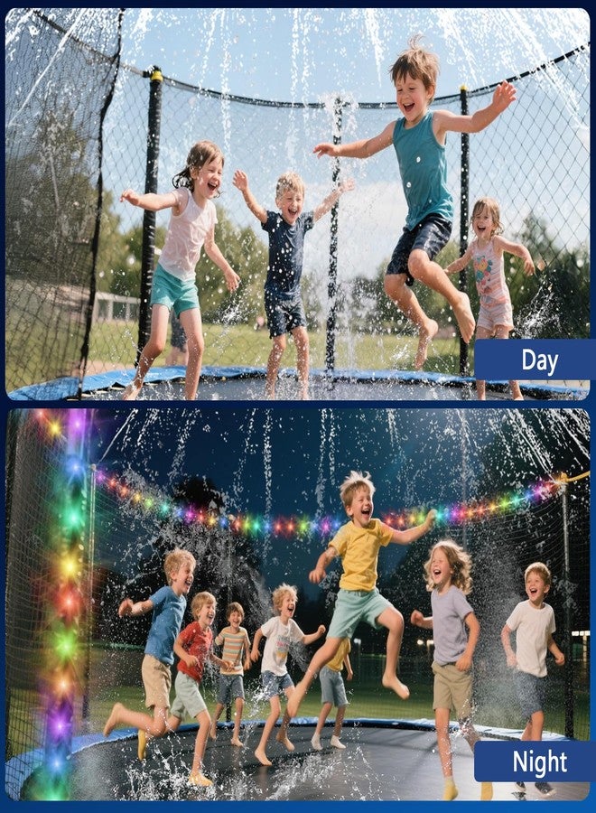 IPOOLTENG Trampoline Sprinkler with Lights - Trampoline Lights & Water Sprinkler, 16 Colors, Remote Control, Waterproof Trampoline Accessories, Non-Damaging Design, Fits 8-12FT - Image 5