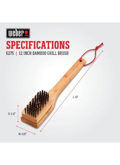 Weber Weber Bamboo Grill Brush Black/silver 30 cm S, 6275 | Premium Grilling accessory  - Image 5