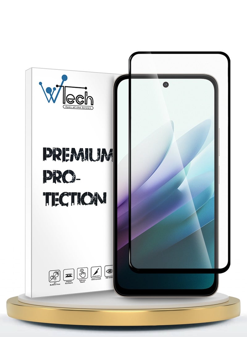 دبليو تيك حماية الشاشة من الزجاج المقسى بالكامل من سلسلة Xiaomi Redmi 15 4G/5G 2025 Premium E2E - شفاف/أسود - Image 1