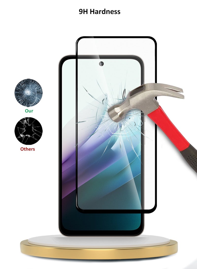 دبليو تيك حماية الشاشة من الزجاج المقسى بالكامل من سلسلة Xiaomi Redmi 15 4G/5G 2025 Premium E2E - شفاف/أسود - Image 3