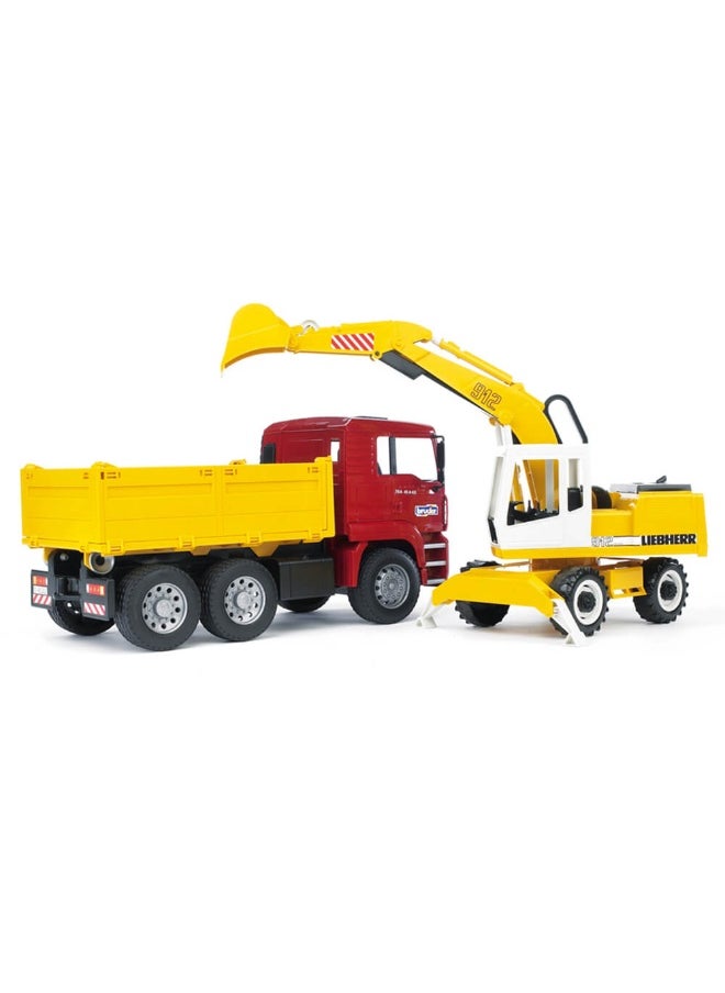 Bruder Man Tipping Truck With Liebherr Bucket Excavator (116)  - Image 3