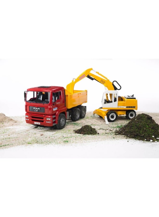 Bruder Man Tipping Truck With Liebherr Bucket Excavator (116)  - Image 2