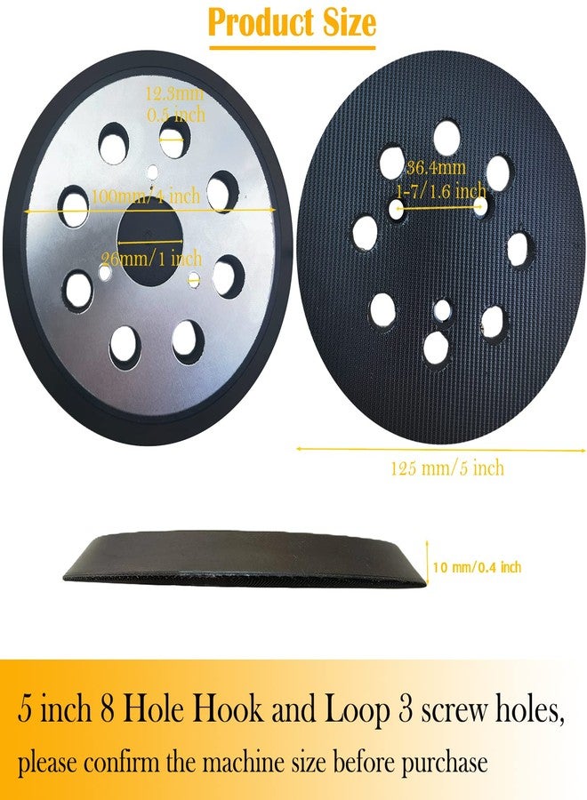 Tockrop 2 Pack 5 Inch 8-Hole Metal Replacement Sander Pads for Dewalt Sander - 5" Hook and Loop Sanding Pads for DeWalt DW420 DW421 DW422 DW423 DW426 D26451 Random Orbital Sander (2 Pack) - Image 2