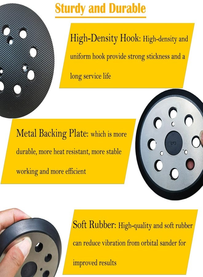Tockrop 2 Pack 5 Inch 8-Hole Metal Replacement Sander Pads for Dewalt Sander - 5" Hook and Loop Sanding Pads for DeWalt DW420 DW421 DW422 DW423 DW426 D26451 Random Orbital Sander (2 Pack) - Image 3