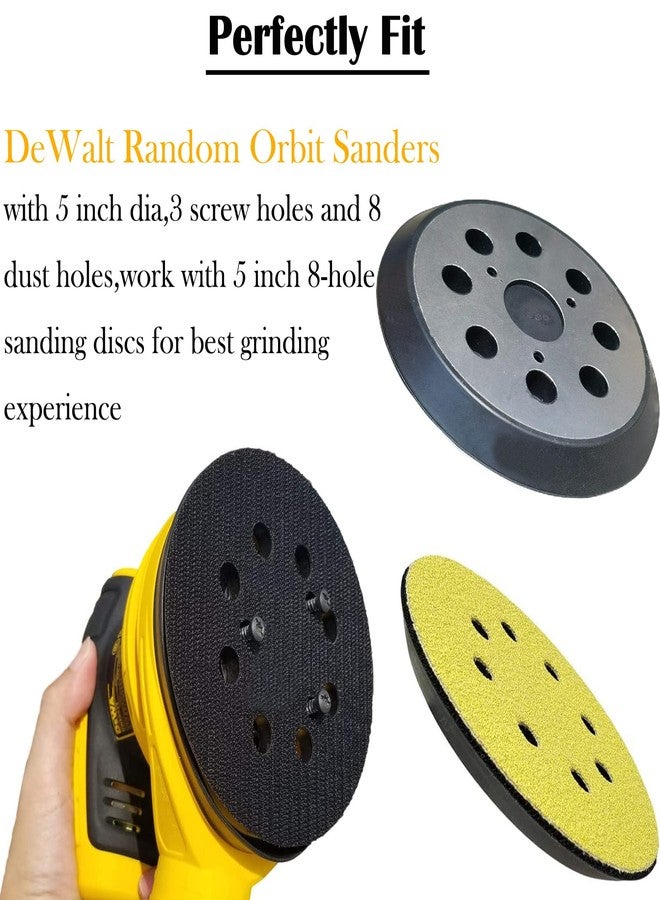 Tockrop 2 Pack 5 Inch 8-Hole Metal Replacement Sander Pads for Dewalt Sander - 5" Hook and Loop Sanding Pads for DeWalt DW420 DW421 DW422 DW423 DW426 D26451 Random Orbital Sander (2 Pack) - Image 4