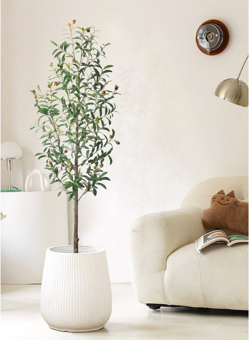 Sharpdo Artificial Olive Tree, 160cm Tall Faux Plant in Pot with Stable Base, Realistic Potted Olive Tree for Living Room, Modern Home and Office Indoor Decoration - Image 2