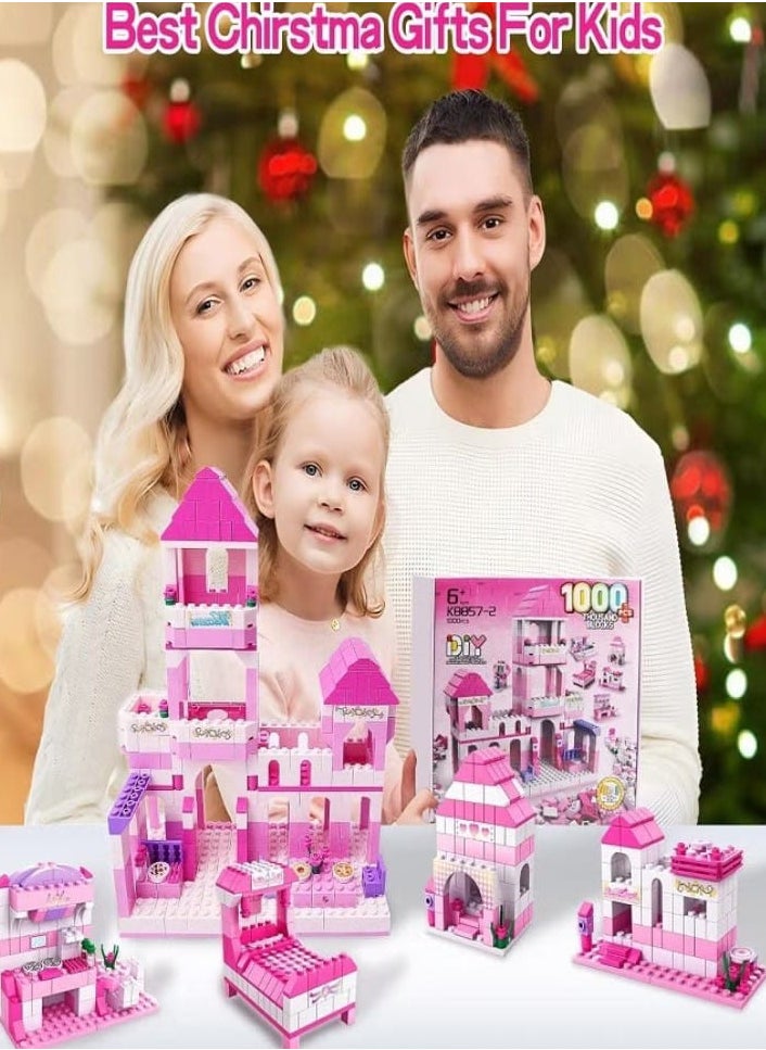 Princess Castle Building Blocks, 6 in 1 Building Toys, 1000 Pieces for Girls Ages 6 and Up - Educational Building Toy Set for Kids, Birthday Gift  - Image 2