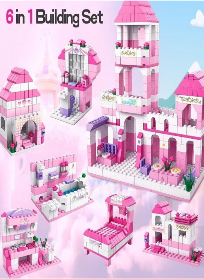 Princess Castle Building Blocks, 6 in 1 Building Toys, 1000 Pieces for Girls Ages 6 and Up - Educational Building Toy Set for Kids, Birthday Gift  - Image 5