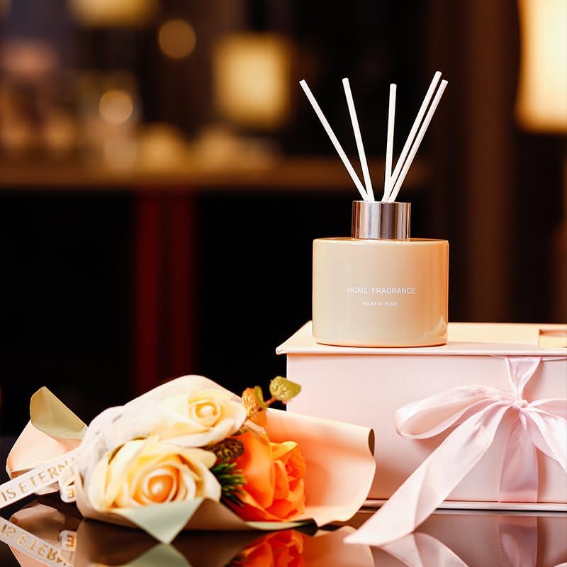 Makbeaty مجموعة معطر القصب، مجموعة هدايا معطرة، هدايا زهرية للنساء، مجموعات هدايا للنساء، هدايا استرخاء صندوق هدايا متعدد الأغراض مجموعة أفكار هدايا عيد ميلاد فريدة، للأم، الزوجة، الأخت، أفضل صديقة - Image 4