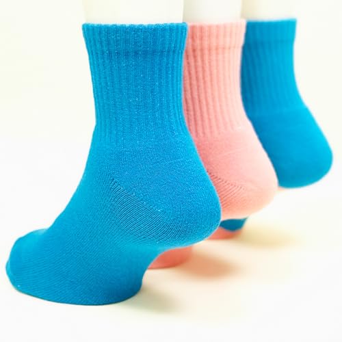 FOOTPRINTS Bamboo Terry Kids Socks | Anti-Odor & Anti-Bacterial | Full-Length | Breathable & Cushioned | Blue & Pink | Pack of 3 - Image 4