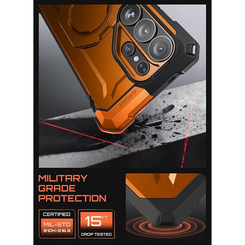 SupCase for Samsung Galaxy S26 Ultra Case with Kickstand (Unicorn Beetle Grip), 【Wireless Charging Compatible】 【Military-Grade Protection】 Heavy-Duty Magnetic Phone Case for S26 Ultra 6.9 Inch, Coral - Image 5