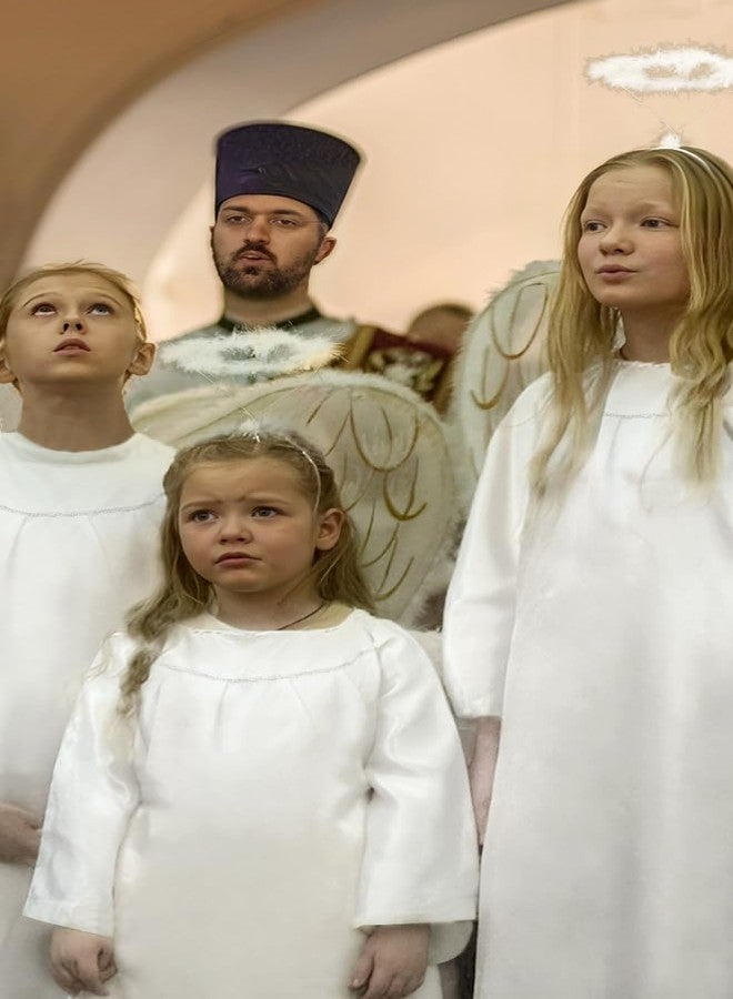 HOMELEX Kids Angel Costume With Halo Christmas Church Robes Angel Dress for Girl - Image 3